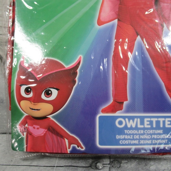 PJ Masks Owlette Red Halloween Costume With Detachable Cape Toddler Girls 3T/4T - Picture 10 of 13